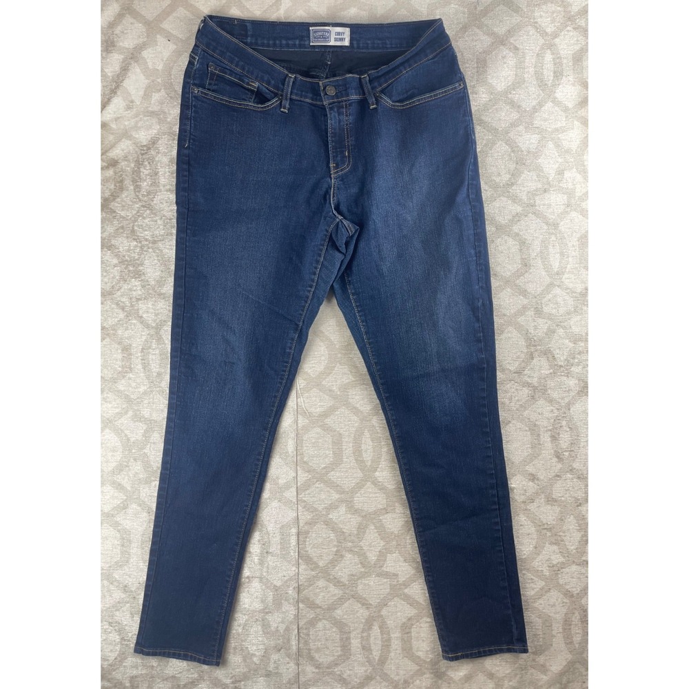 Signature by Levi Strauss & Co. Women 16 L/C Blue Excellent Curvy Skinny Jeans